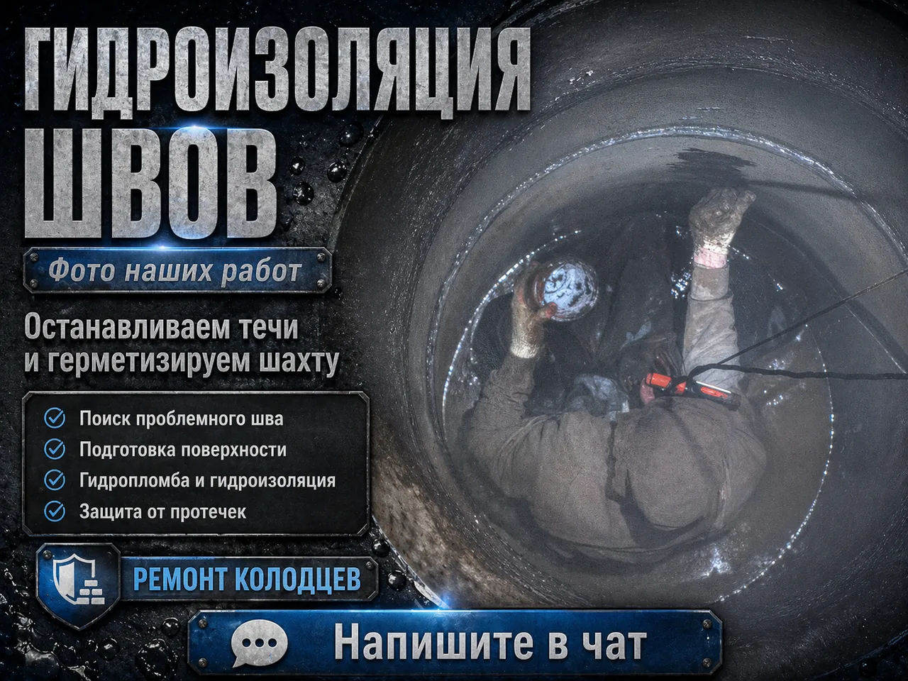 Герметизация швов в Московской области — После работ — Шов после герметизации гидропломбой